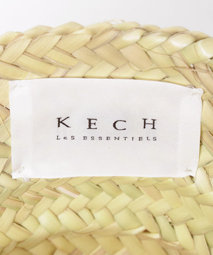 KECH Le ESSENTIELS 拉菲草皮革翻蓋迷你包