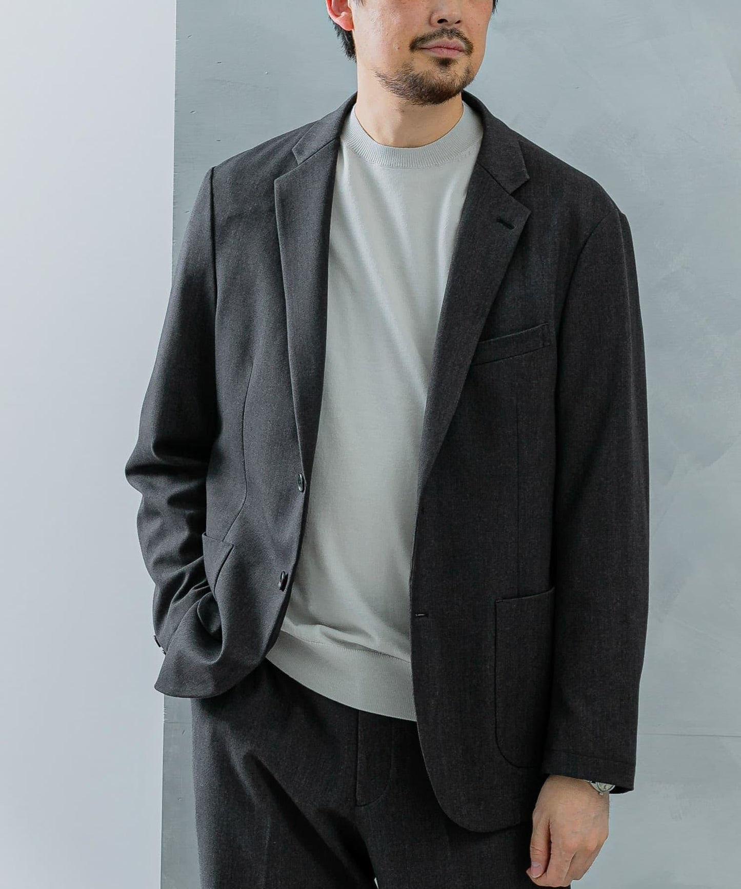 LIFE STYLE TAILOR 羊毛感彈力舒適夾克