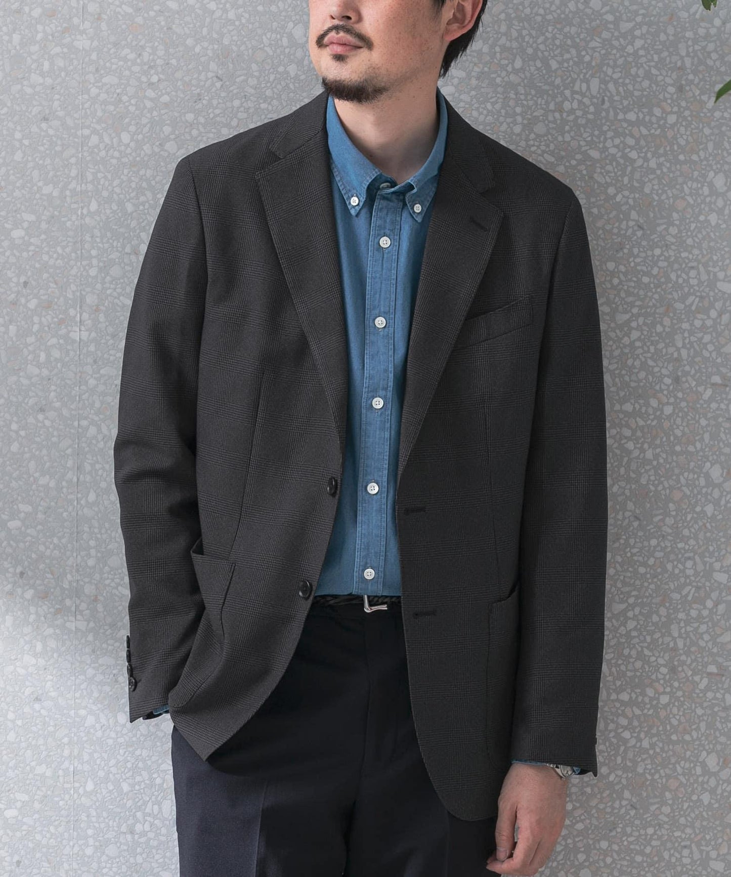 可水洗/防皺 LIFE STYLE TAILOR TRABEST格倫格紋西裝夾克