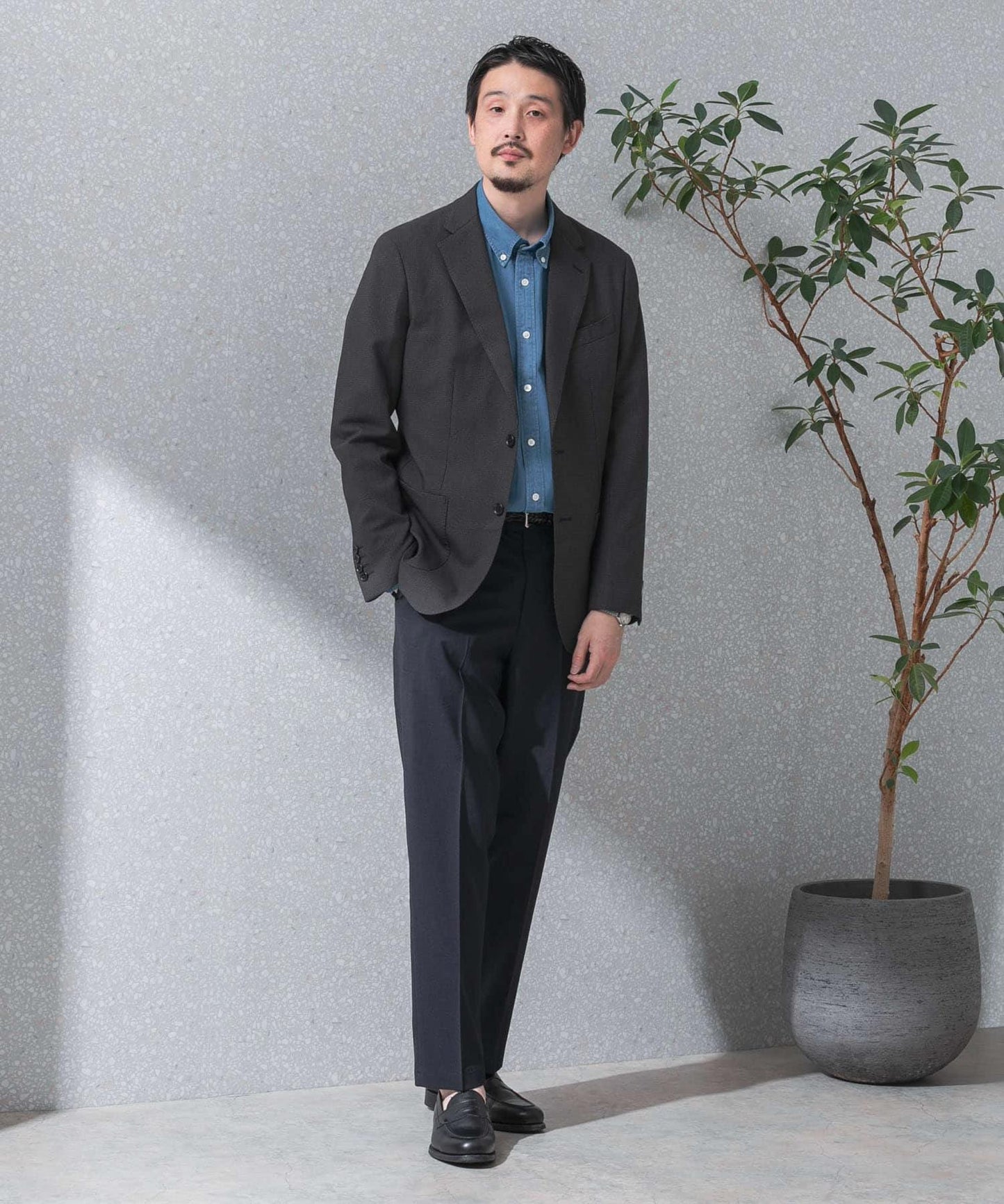 可水洗/防皺 LIFE STYLE TAILOR TRABEST格倫格紋西裝夾克