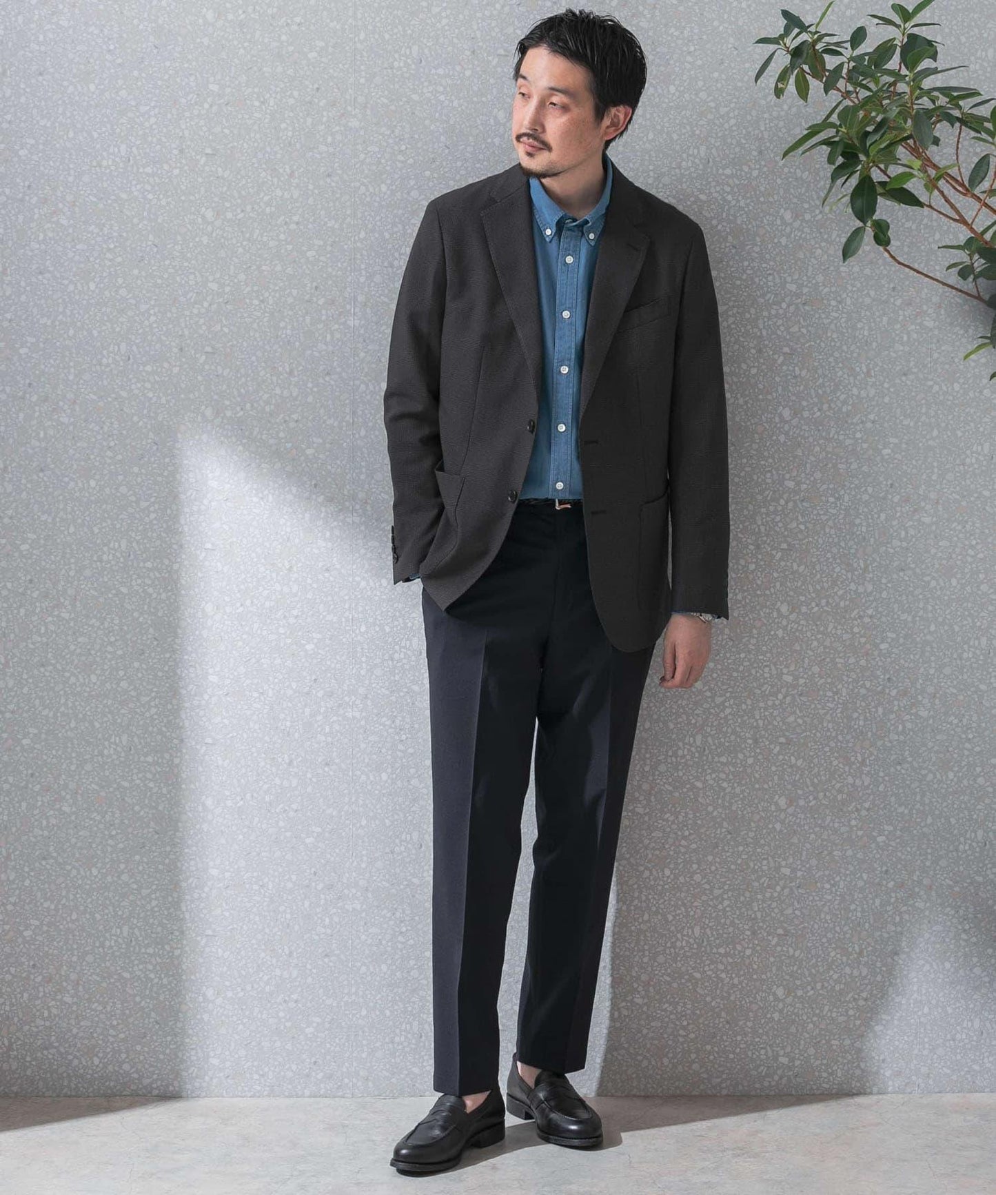 可水洗/防皺 LIFE STYLE TAILOR TRABEST格倫格紋西裝夾克