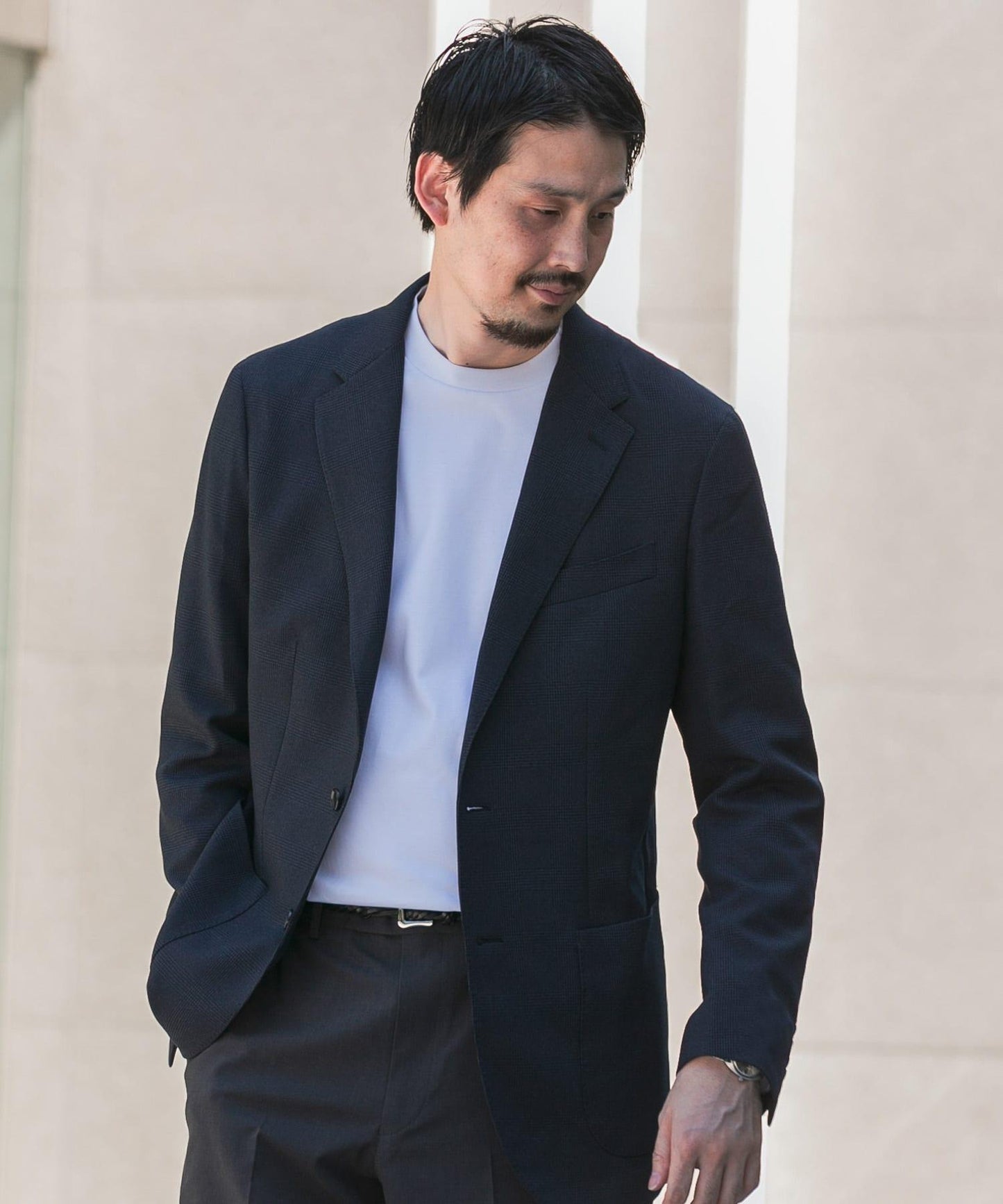 可水洗/防皺 LIFE STYLE TAILOR TRABEST格倫格紋西裝夾克
