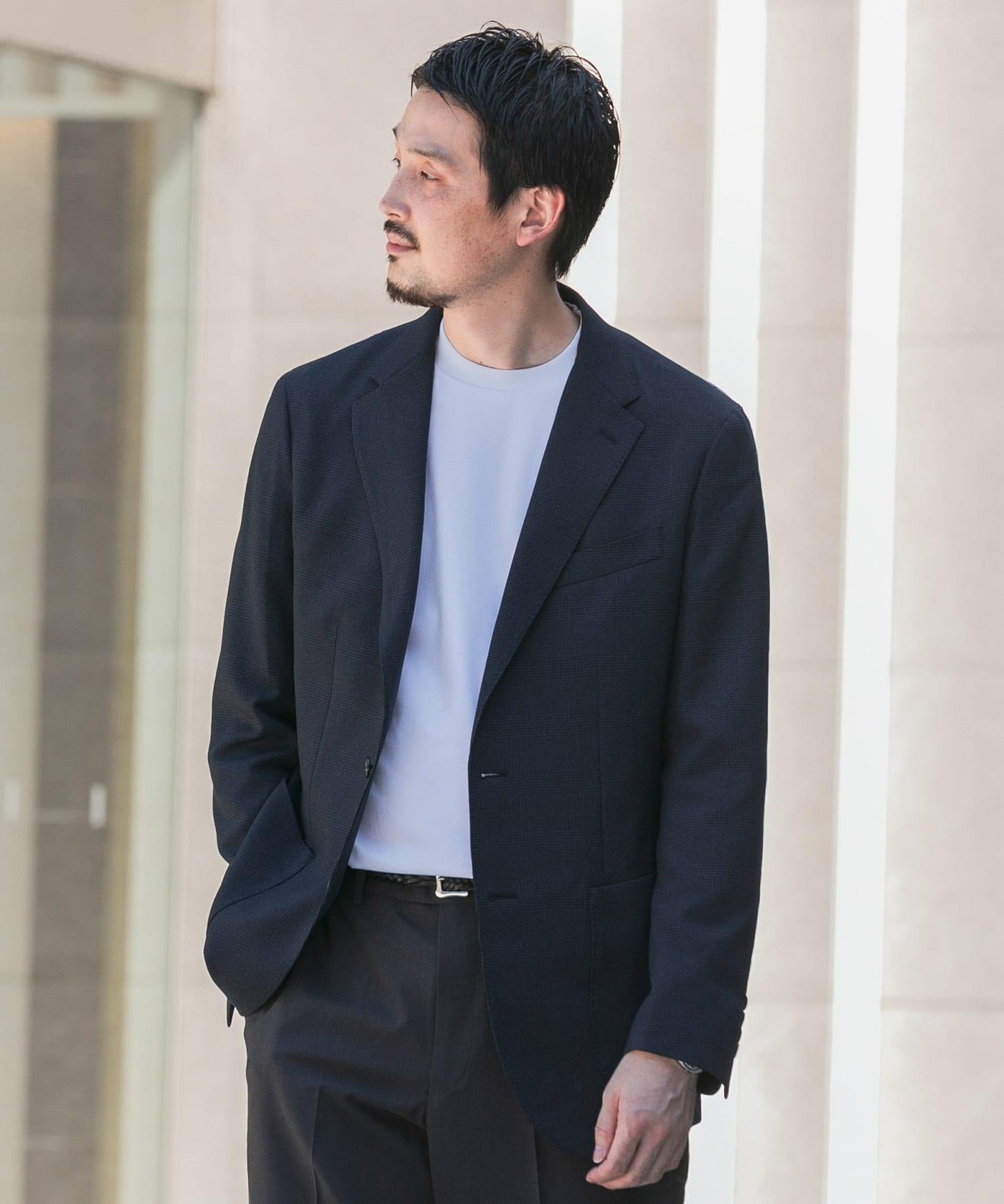 可水洗/防皺 LIFE STYLE TAILOR TRABEST格倫格紋西裝夾克