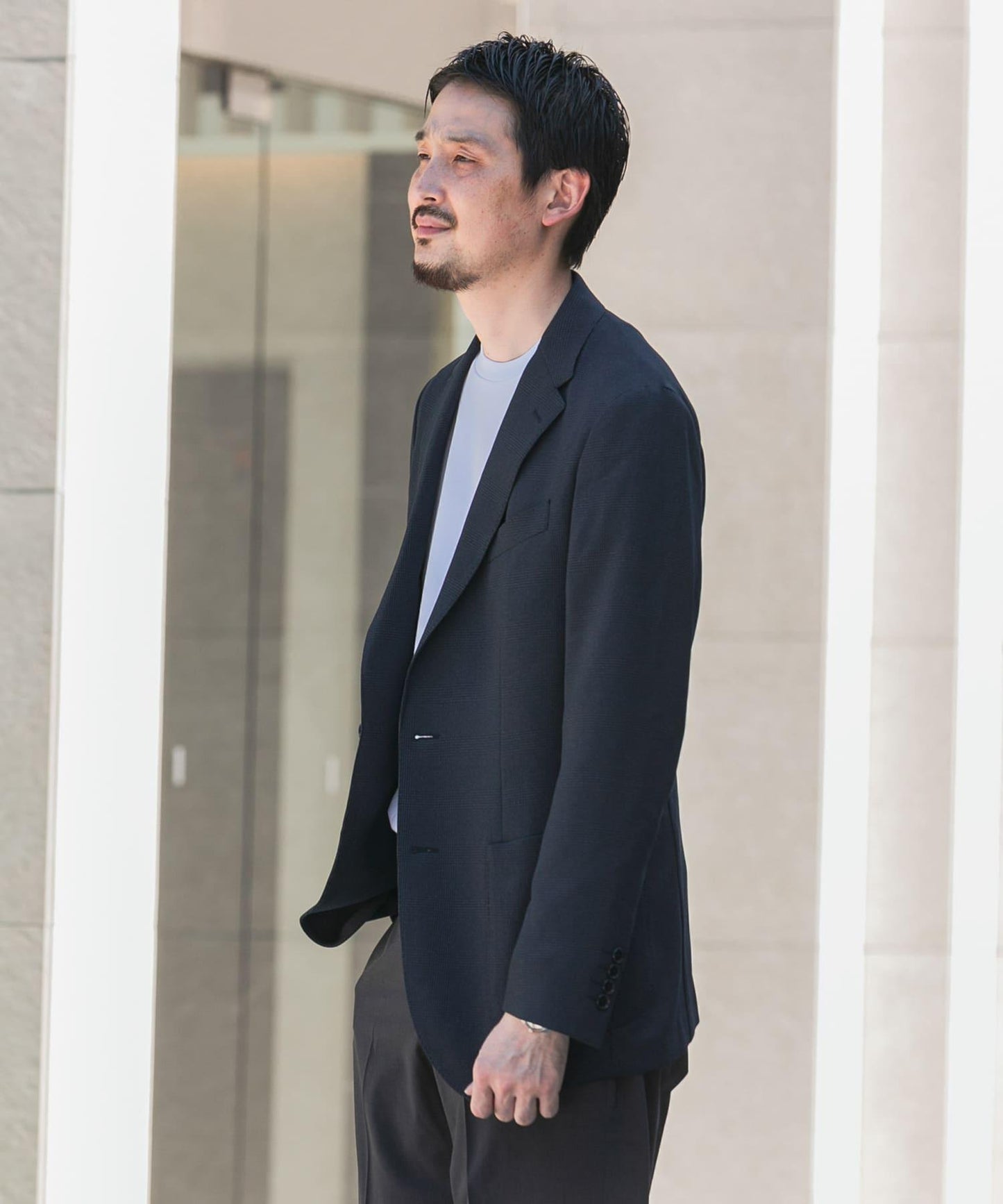 可水洗/防皺 LIFE STYLE TAILOR TRABEST格倫格紋西裝夾克
