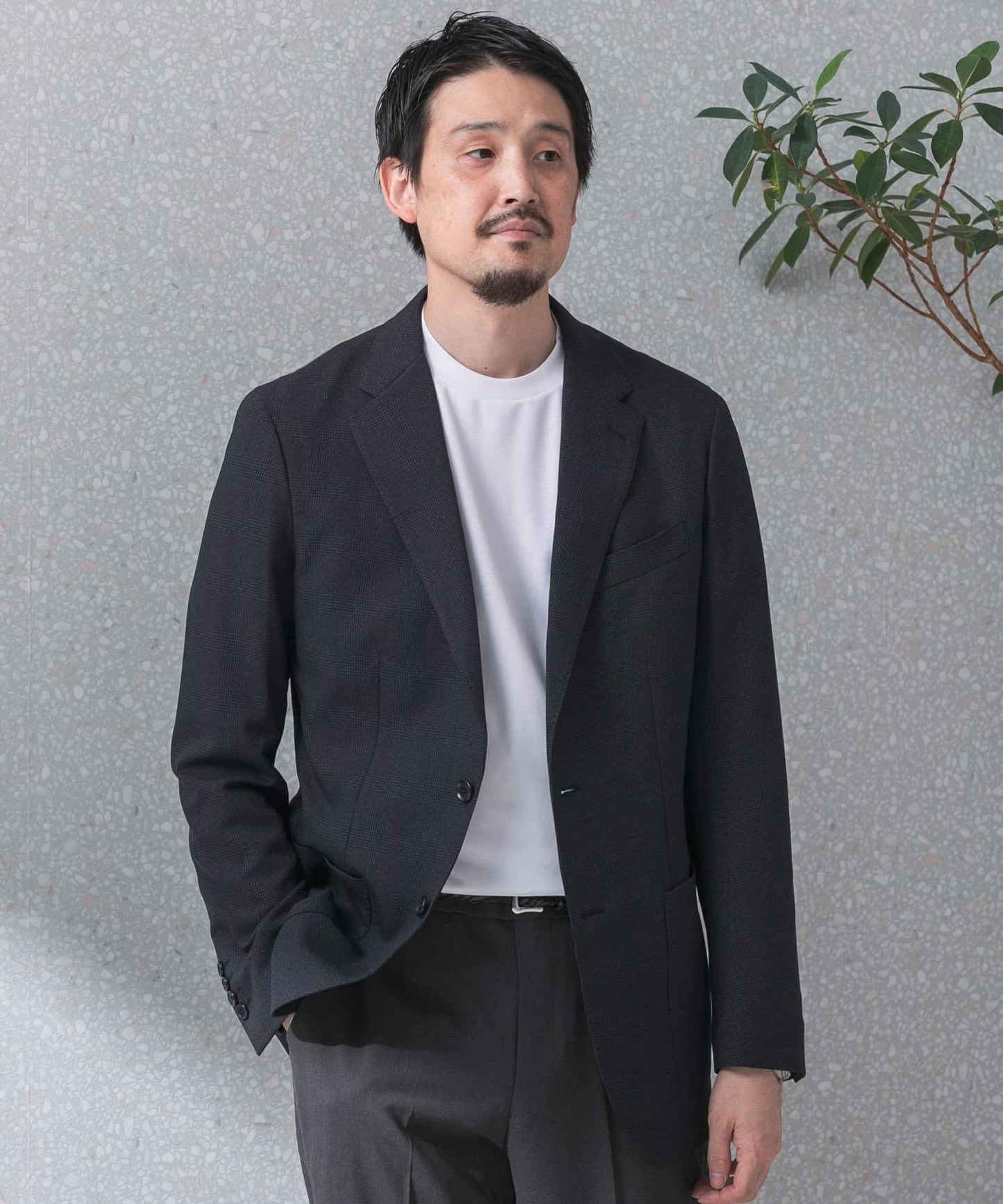 可水洗/防皺 LIFE STYLE TAILOR TRABEST格倫格紋西裝夾克