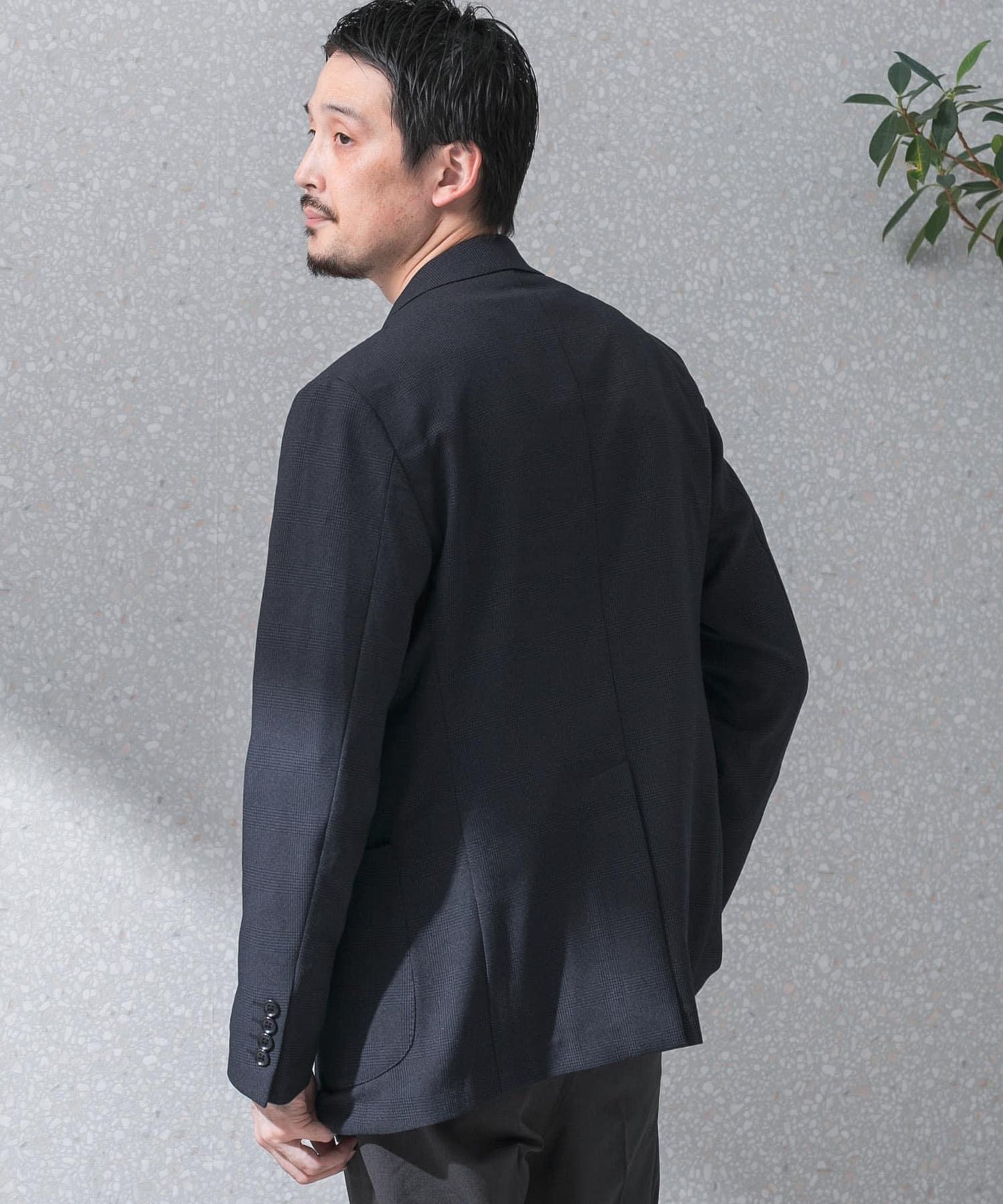 可水洗/防皺 LIFE STYLE TAILOR TRABEST格倫格紋西裝夾克