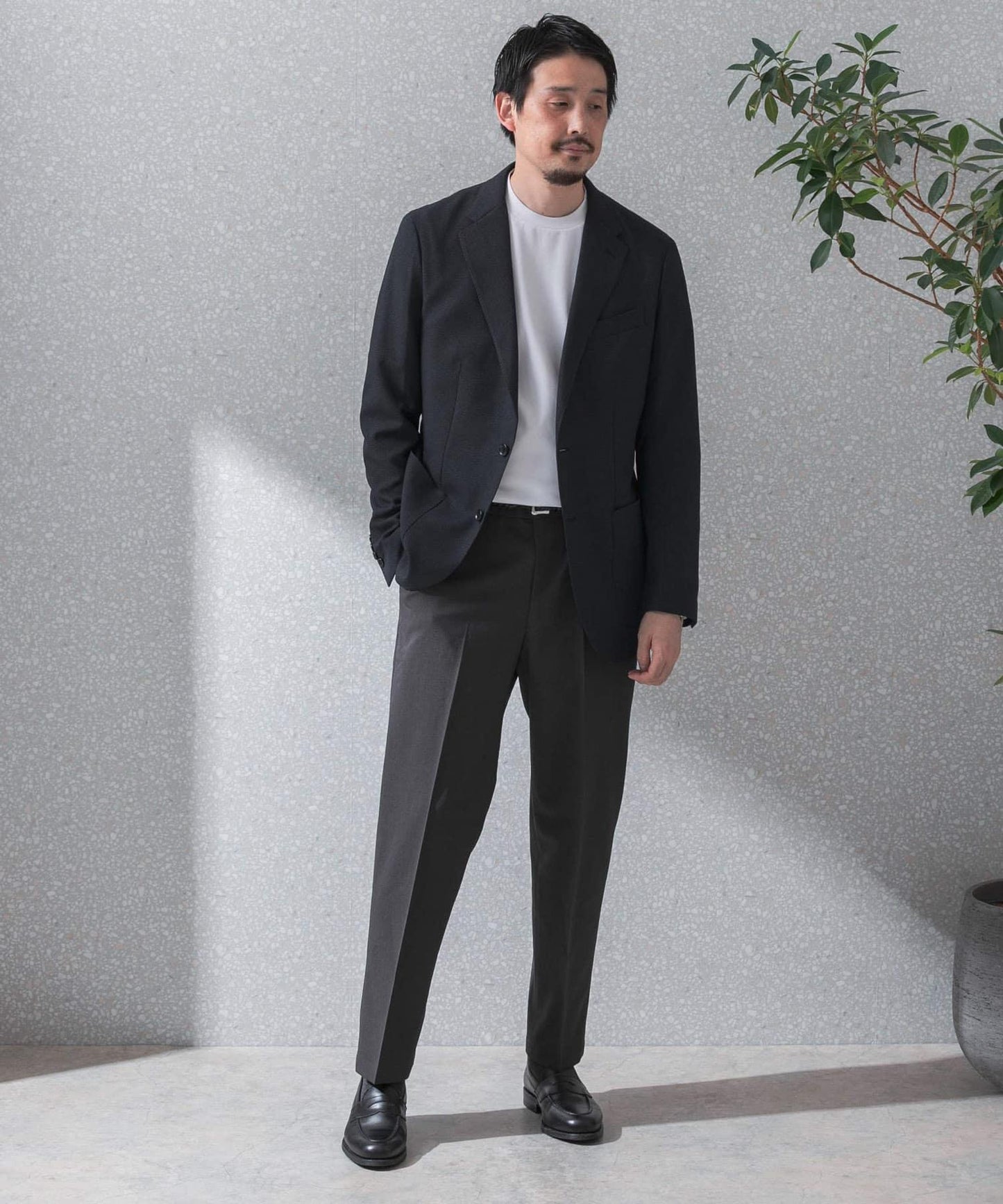可水洗/防皺 LIFE STYLE TAILOR TRABEST格倫格紋西裝夾克