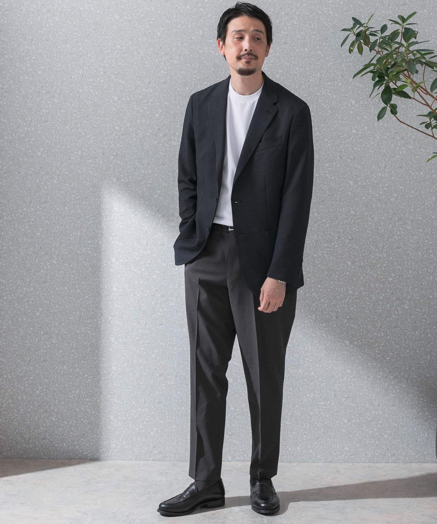 可水洗/防皺 LIFE STYLE TAILOR TRABEST格倫格紋西裝夾克
