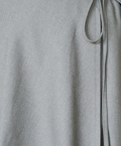 柔軟觸感斜紋裹裙一體式休閒褲（可搭配套裝）