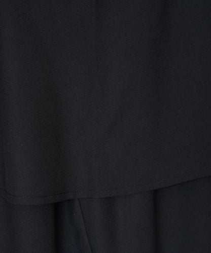 柔軟觸感斜紋裹裙一體式休閒褲（可搭配套裝）