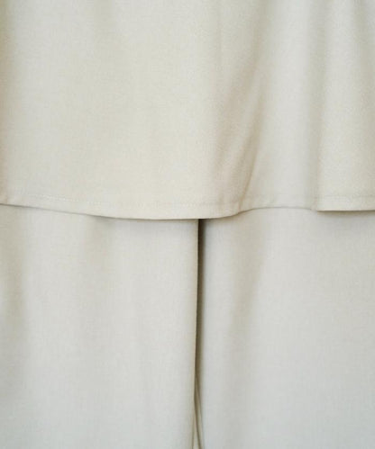 柔軟觸感斜紋裹裙一體式休閒褲（可搭配套裝）