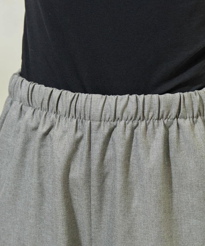 柔軟觸感斜紋裹裙一體式休閒褲（可搭配套裝）