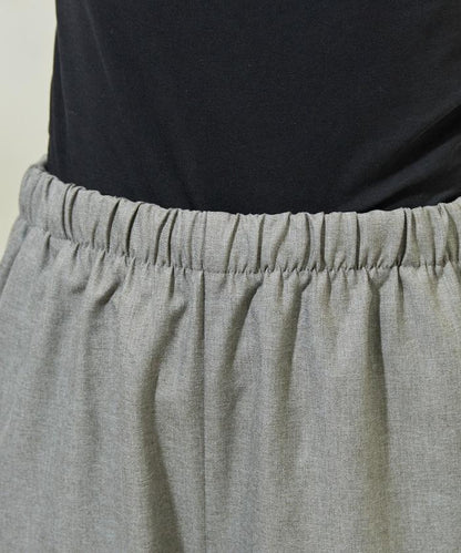 柔軟觸感斜紋裹裙一體式休閒褲（可搭配套裝）