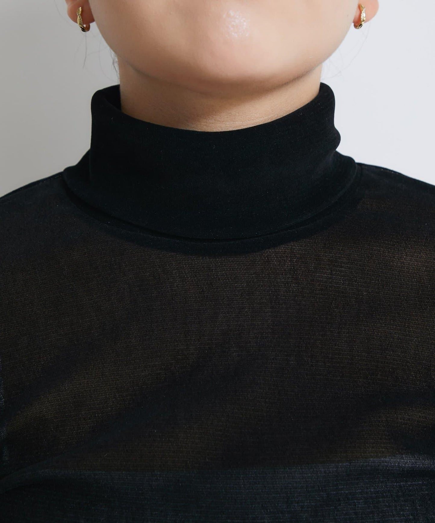 植絨網紗高領打底衫