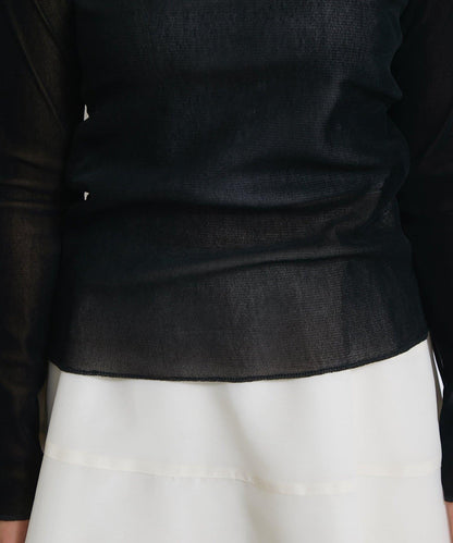 植絨網紗高領打底衫