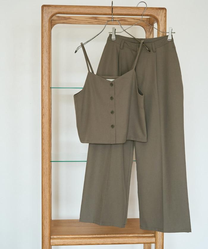 柔軟觸感斜紋吊帶背心套裝（可搭配套裝）