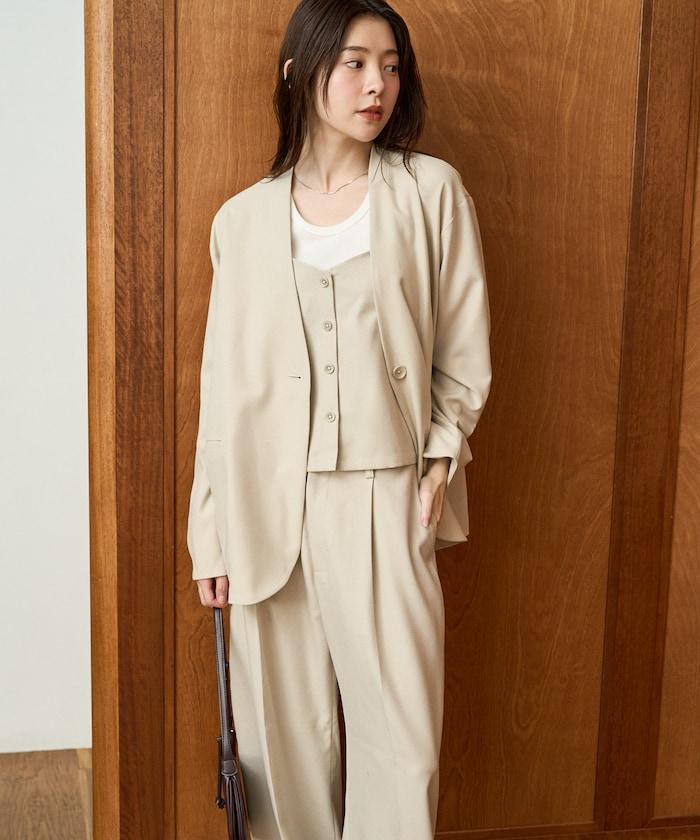 柔軟觸感斜紋吊帶背心套裝（可搭配套裝）