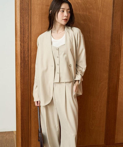 柔軟觸感斜紋吊帶背心套裝（可搭配套裝）