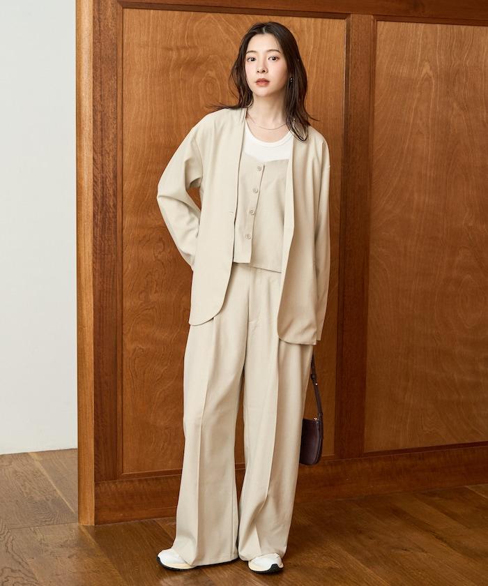 柔軟觸感斜紋吊帶背心套裝（可搭配套裝）