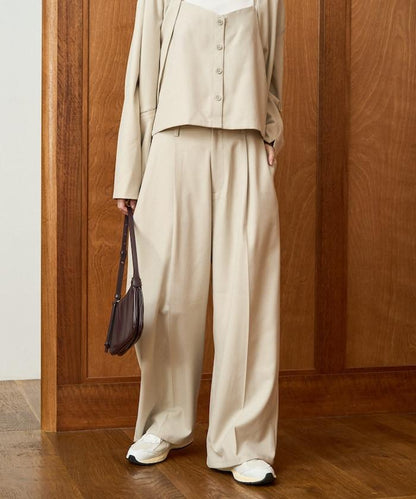 柔軟觸感斜紋吊帶背心套裝（可搭配套裝）