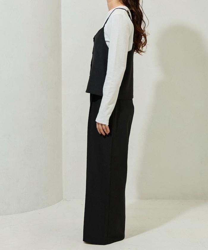 柔軟觸感斜紋吊帶背心套裝（可搭配套裝）