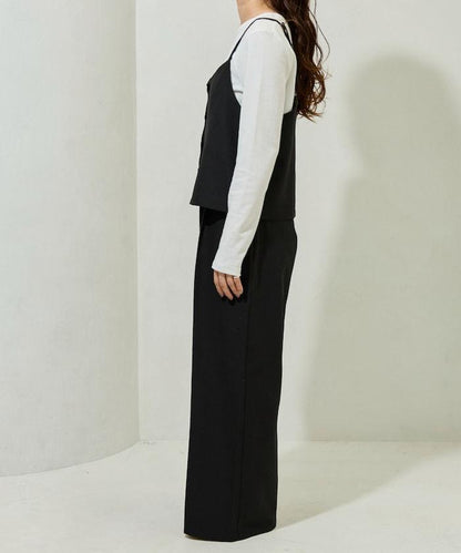 柔軟觸感斜紋吊帶背心套裝（可搭配套裝）