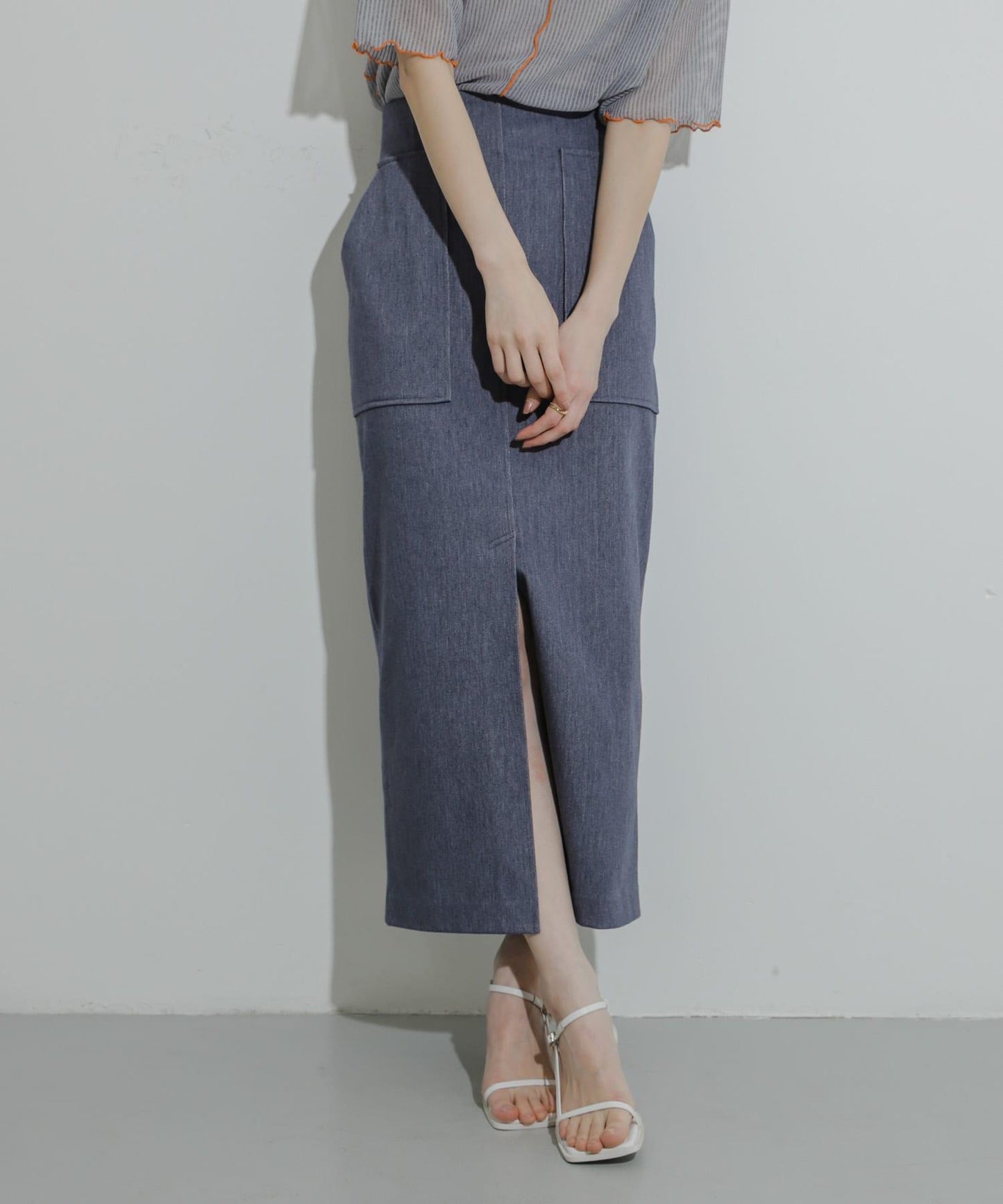 工裝口袋針織半身裙