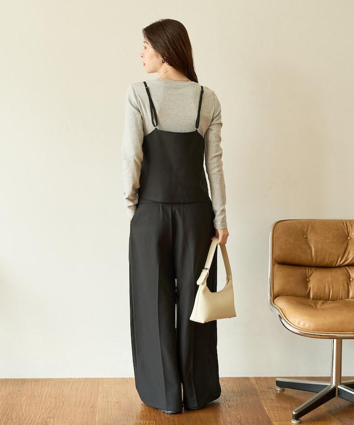 柔軟觸感斜紋吊帶背心套裝（可搭配套裝）