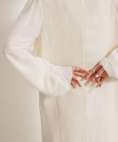 格紋透視連衣裙