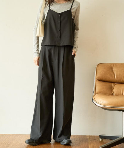 柔軟觸感斜紋吊帶背心套裝（可搭配套裝）