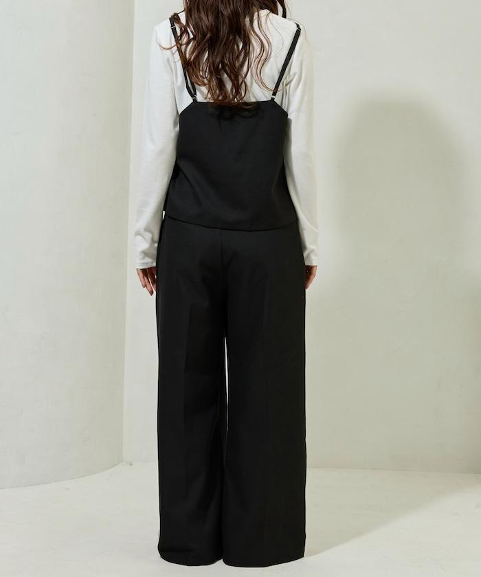 柔軟觸感斜紋吊帶背心套裝（可搭配套裝）