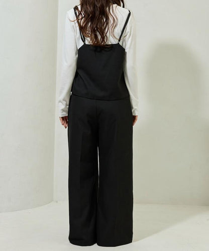 柔軟觸感斜紋吊帶背心套裝（可搭配套裝）