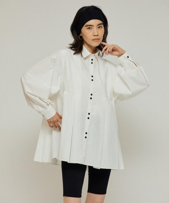 箱褶 蓬袖 長袖襯衫