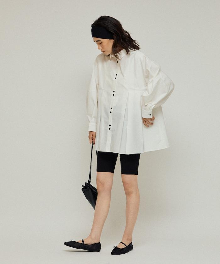 箱褶 蓬袖 長袖襯衫