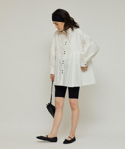 箱褶 蓬袖 長袖襯衫