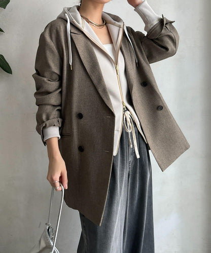 梅子色拉鍊連帽衛衣