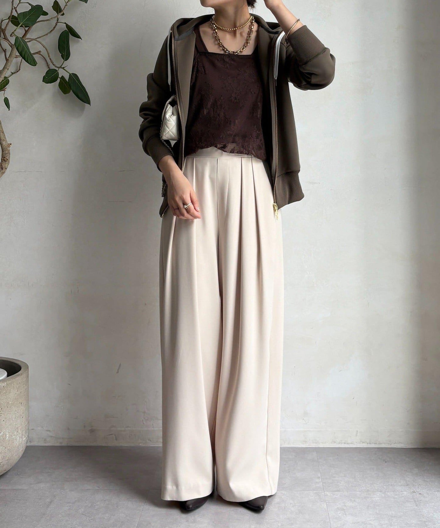 梅子色拉鍊連帽衛衣