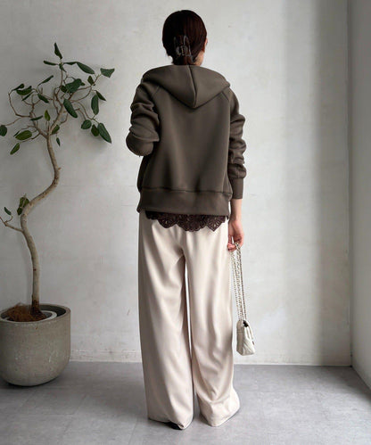 梅子色拉鍊連帽衛衣