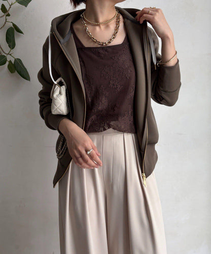 梅子色拉鍊連帽衛衣