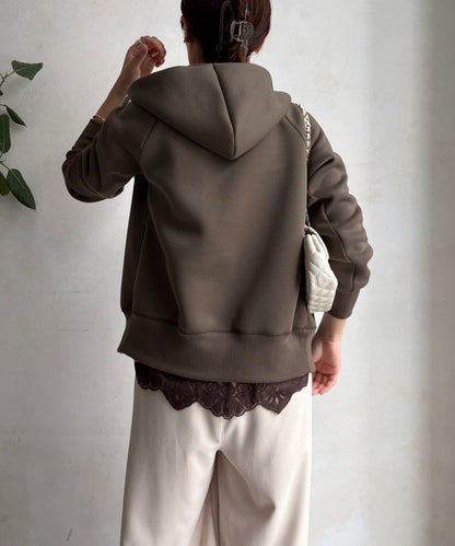 梅子色拉鍊連帽衛衣