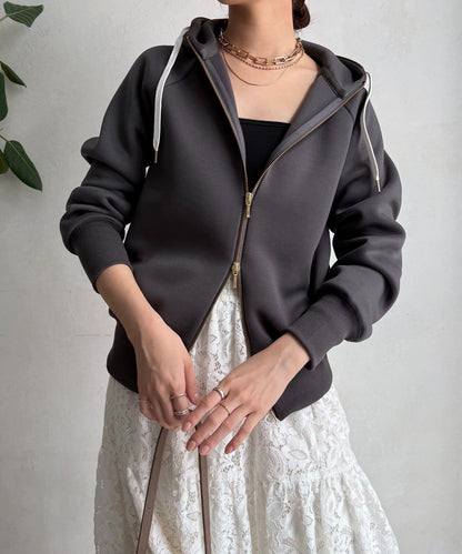 梅子色拉鍊連帽衛衣