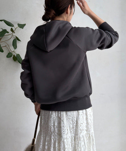 梅子色拉鍊連帽衛衣