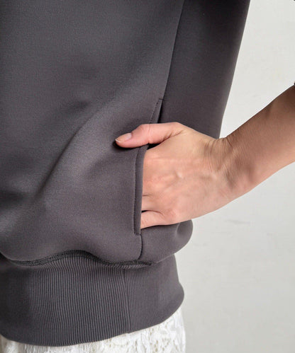 梅子色拉鍊連帽衛衣