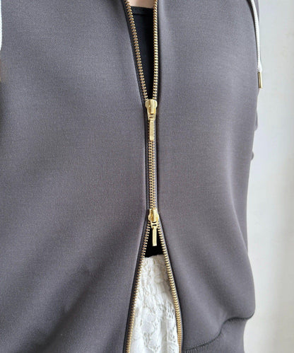 梅子色拉鍊連帽衛衣