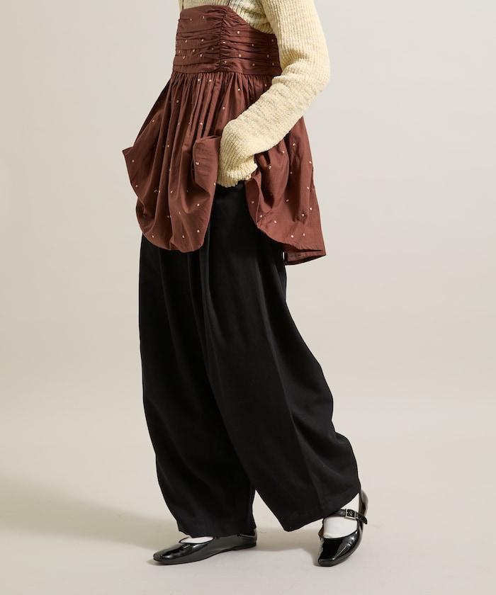 皇冠褲/雙褶桶形褲