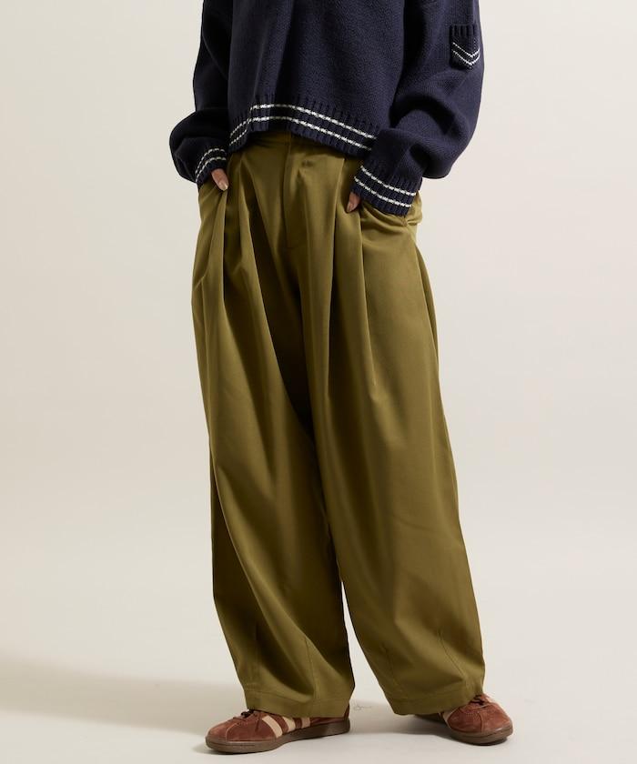 皇冠褲/雙褶桶形褲