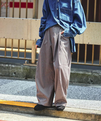 皇冠褲/雙褶桶形褲