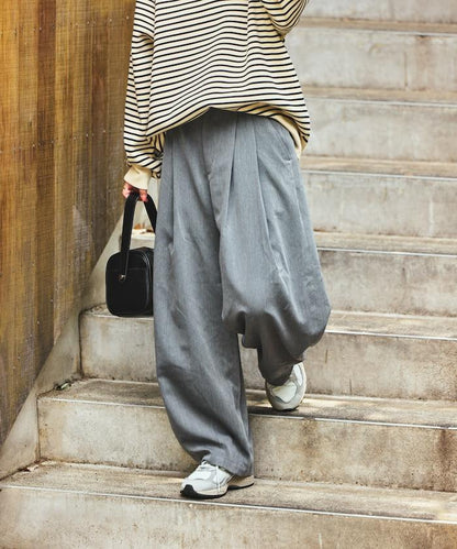 皇冠褲/雙褶桶形褲