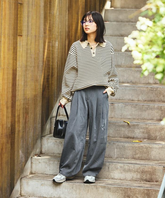 皇冠褲/雙褶桶形褲