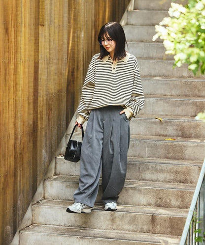 皇冠褲/雙褶桶形褲